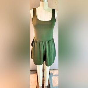 Green Sleeveless Romper